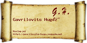 Gavrilovits Hugó névjegykártya
